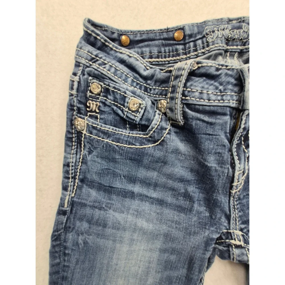 Miss Me Bootcut Jeans Women's 25x29 Medium Wash Blue Embellished